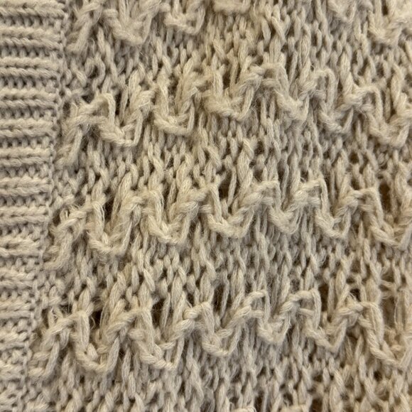 Jones NY XL Chunky Open Knit Cream Cardigan EUC Cozy Winter Shawl Collar Classic - Picture 3 of 7